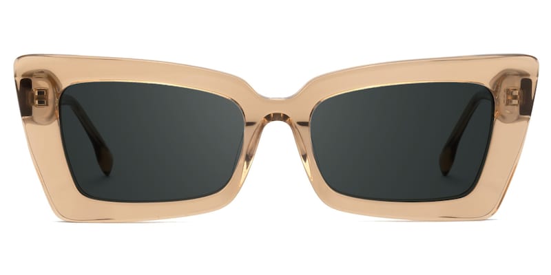 Newell Rectangle Translucent Brown Frame Glasses | Zeelool
