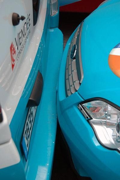 The Bouygues Telecom staff parked very tight as there wasn't much space in the area set up for the team.