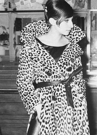 Barbra Streisand in a leopard print coat