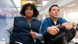 Natasha Rothwell and Conrad Ricamora in How to Die Alone