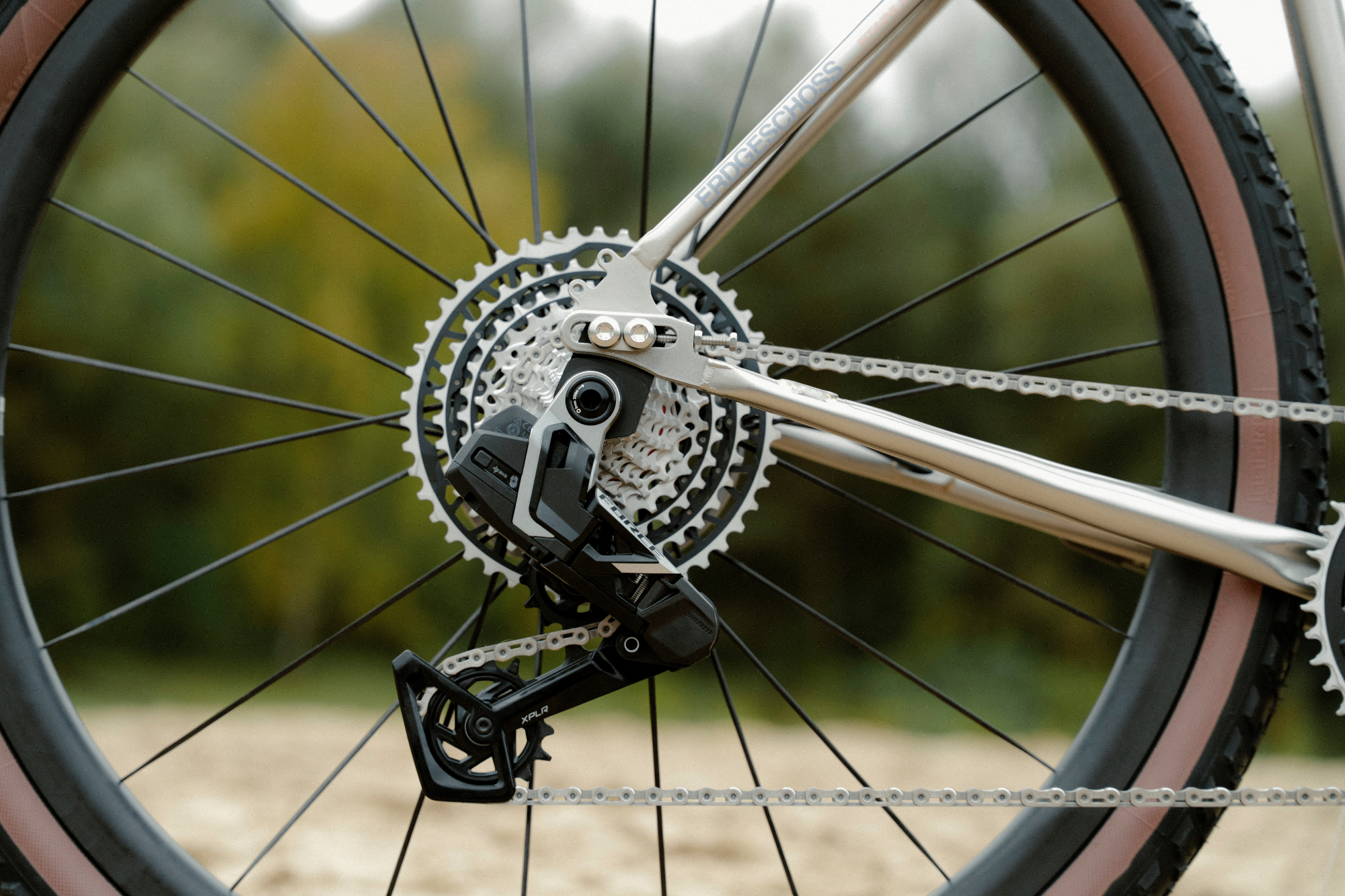 Detail of the Standert Erdgeschoss adventure bike