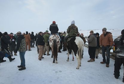 Veterans confront police at the Standing Rock protests