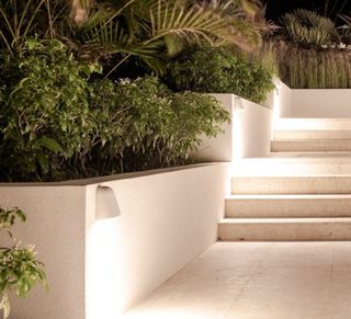 garden lighting on garden steps