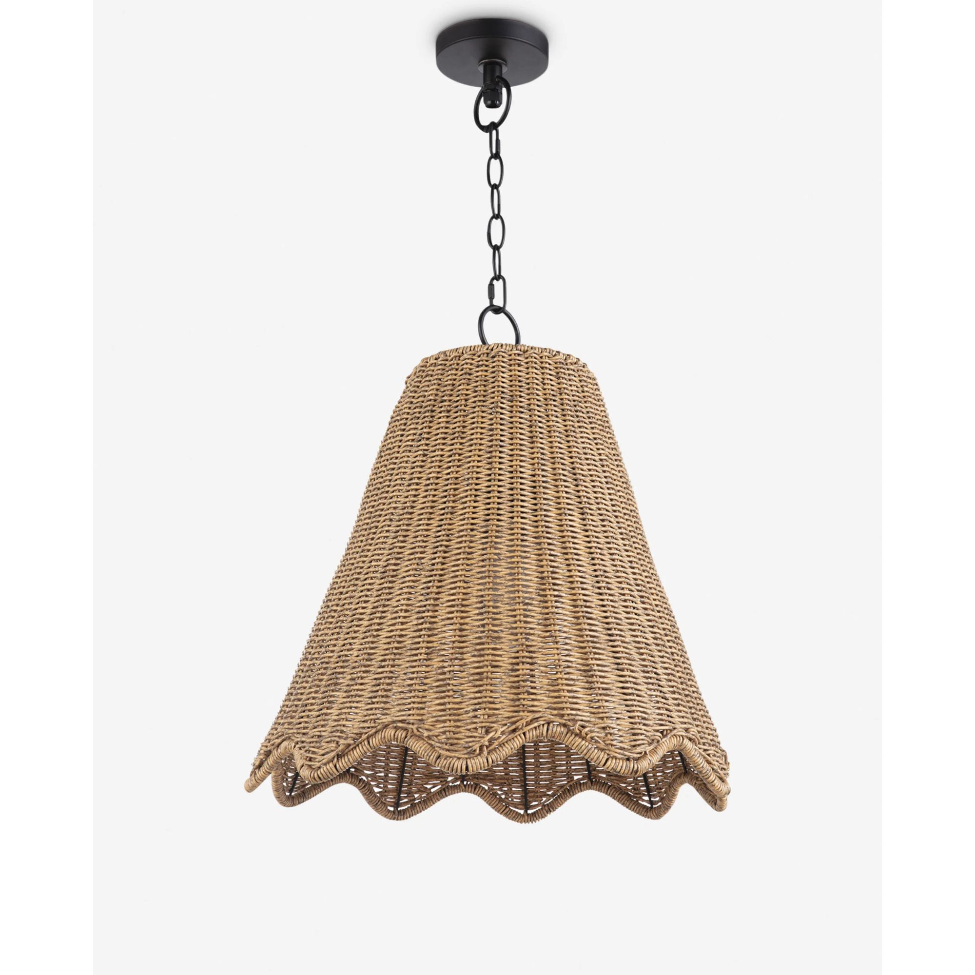 rattan wavy edge outdoor light shade