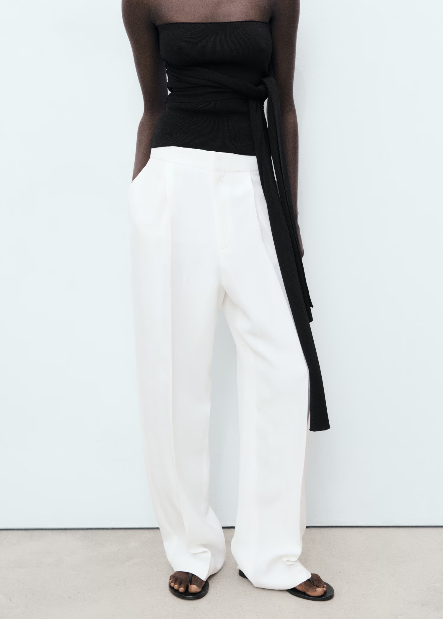 Mango white trousers