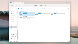Screenshot of hard drives in Windows 11