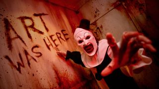 Art the Clown in the Terrifier house at Halloween Horror Nights