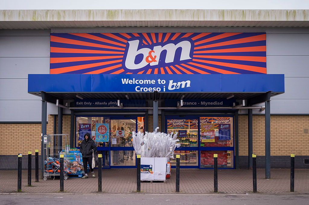  A general view of a B&M store on January 19, 2025 in Cardiff, Wales