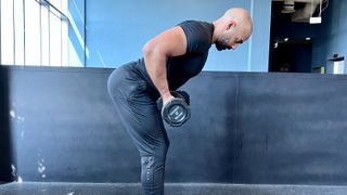 a photo of trainer Ali Malik Bent Over Underhand Dumbell Row