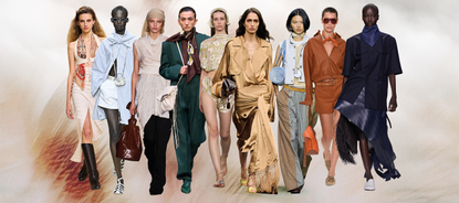 Silk scarves runway imagery