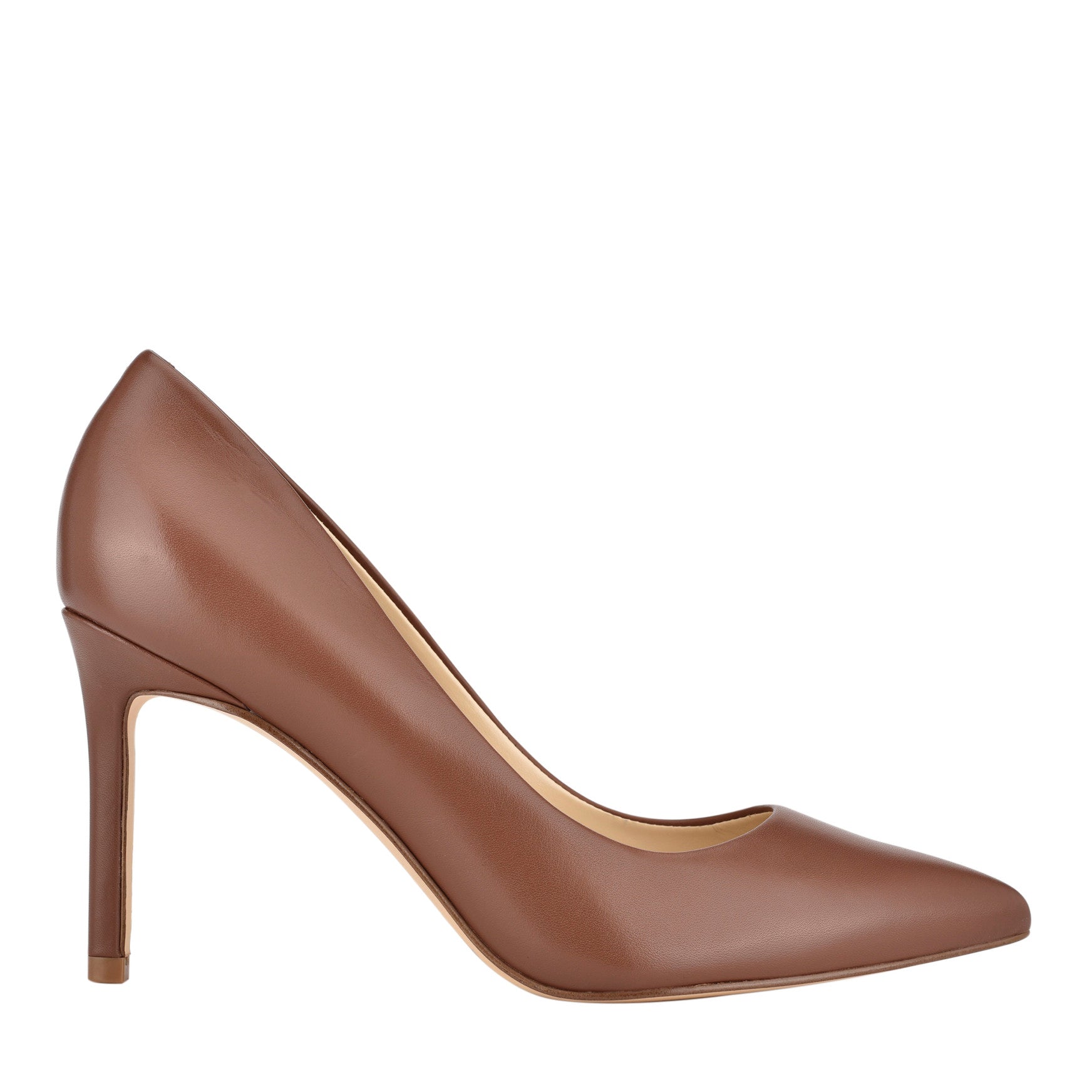 Ezra Pointy Toe Pumps - 5 / M / Brown Leather