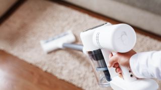 White cordless vacuum cleaner