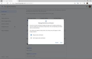 Google My Activity Verification