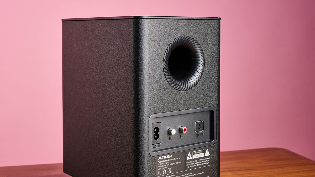 Reverse side of Ultimea Poseidon D50 subwoofer