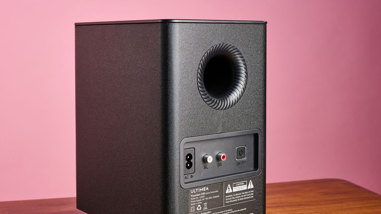 Reverse side of Ultimea Poseidon D50 subwoofer