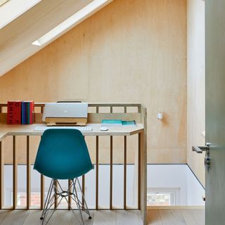 Loft conversion scandi style office with desk