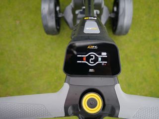 The full colour display on the Powakaddy FX3 electric trolley
