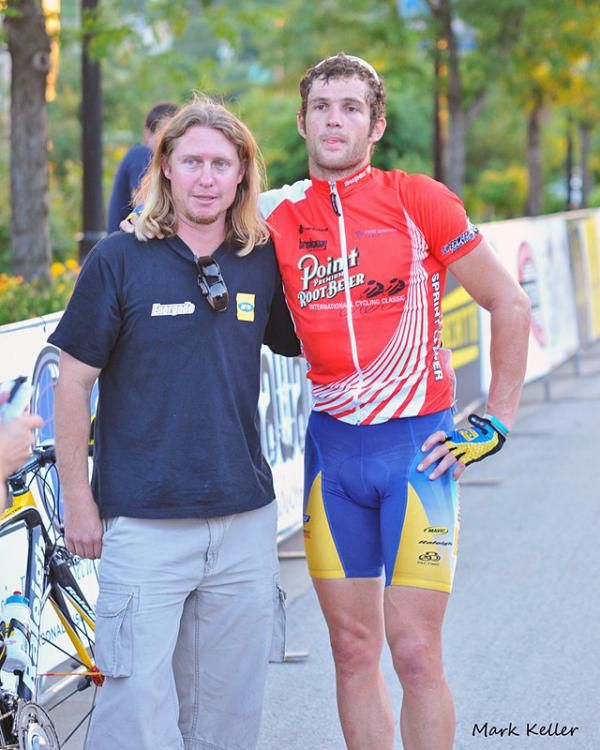 Jay Thomson with his team director.