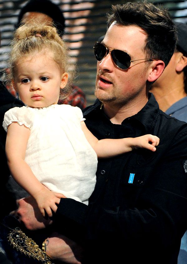 Baby Harper Madden wearing an empire waist.
