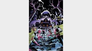 The Teen Titans and a spooky house.