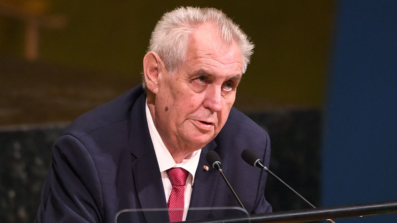 Czech President Milos Zeman addresses the UN in 2017