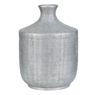 scratched silver decorative vase