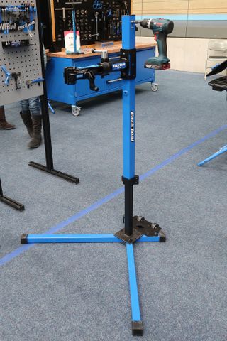 Park Tool PRS-30 workstand with cordless drill