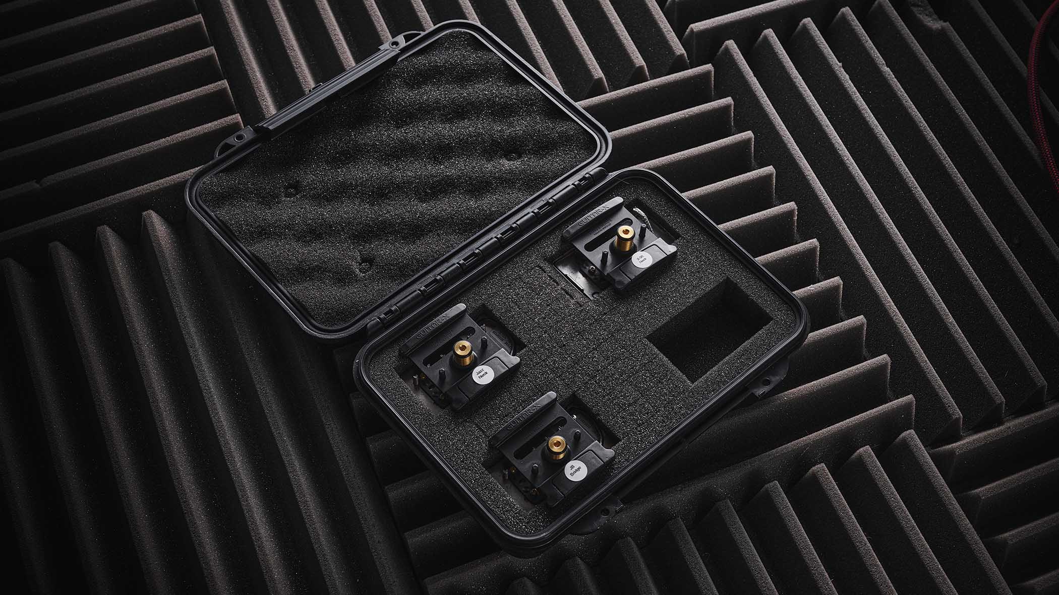 The red hardtail pickup-swapping offset is made in China, and comes with three Seymour Duncan and Guitar-X pickups included