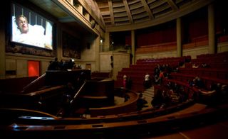 Tapestry-filled assembly room the Palais d’Iéna turned into a cinema