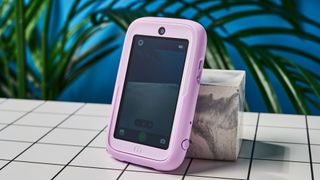 A pink myFirst Camera 50 smartphone camera for 5-12-year-olds