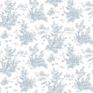 light blue toile wallpaper with classical design