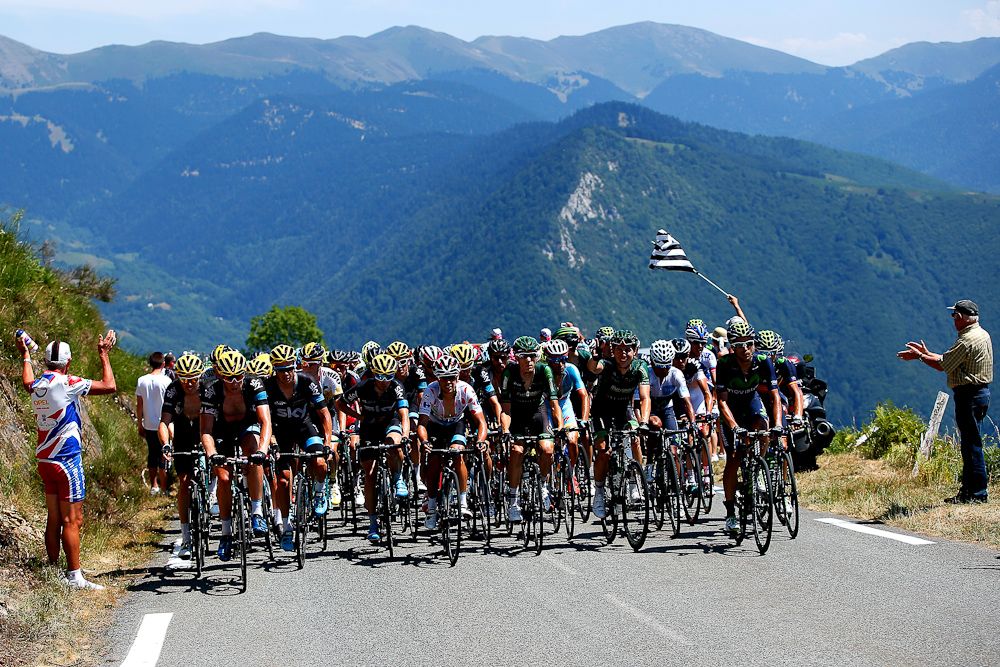 The peloton in action during stage 11.