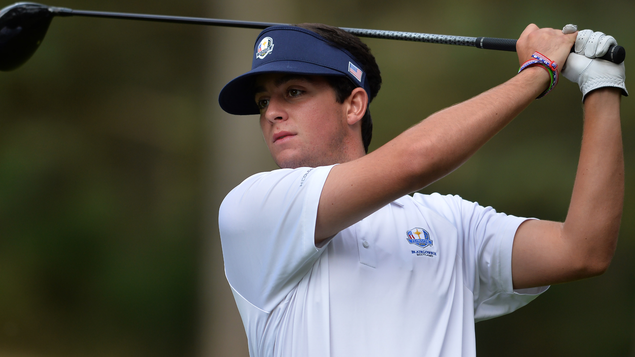 Davis Riley takes a shot at the 2014 Junior Ryder Cup
