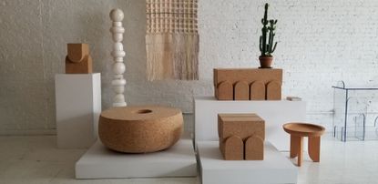 Cork design objects on display at Colony, New York
