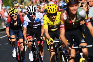 ALPE DHUEZ FRANCE JULY 14 Geraint Thomas of The United Kingdom and Team INEOS Grenadiers competes during the 109th Tour de France 2022 Stage 12 a 1651km stage from Brianon to LAlpe dHuez 1471m TDF2022 WorldTour on July 14 2022 in Alpe dHuez France Photo by Tim de WaeleGetty Images