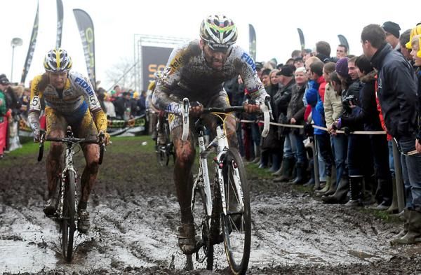 World champion Zdenek Stybar leads Telenet - Fidea teammate Bart Wellens.