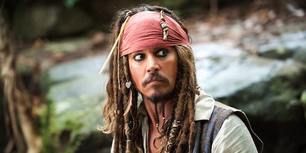 Johnny Depp as Jack Sparrow in Pirates of the Caribbean