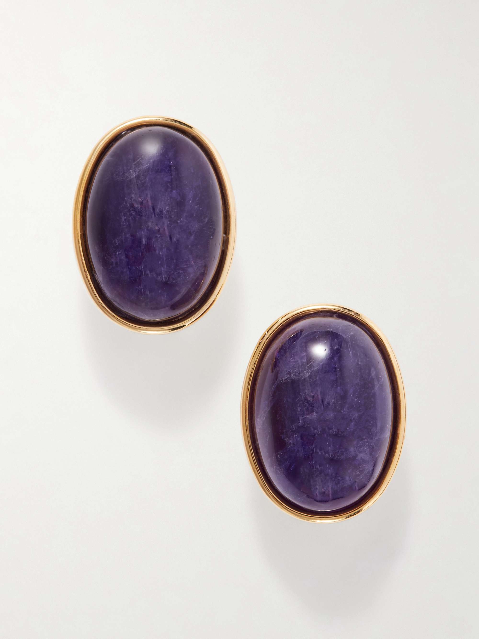 Elaine Gold-Tone Amethyst Earrings