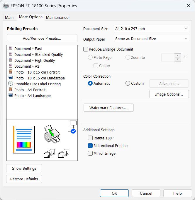 Epson EcoTank ET-18100 A3+ photo printer