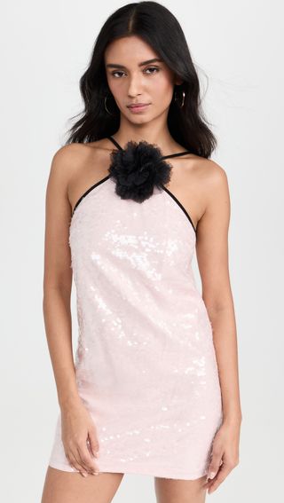 Pale Pink Sequin Mini Dress