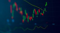 A stock market graph shows stocks going up.