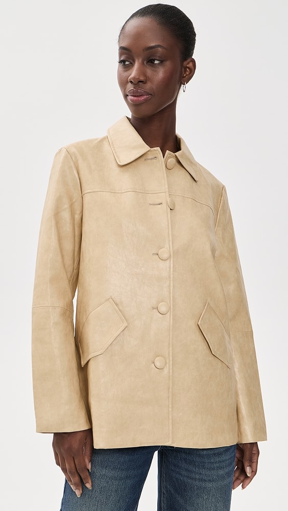 Maggie Faux Leather Jacket - Ochre