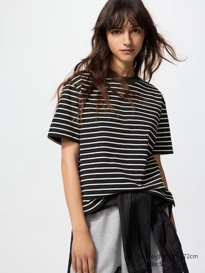 Airism Cotton T-Shirt (stripe)