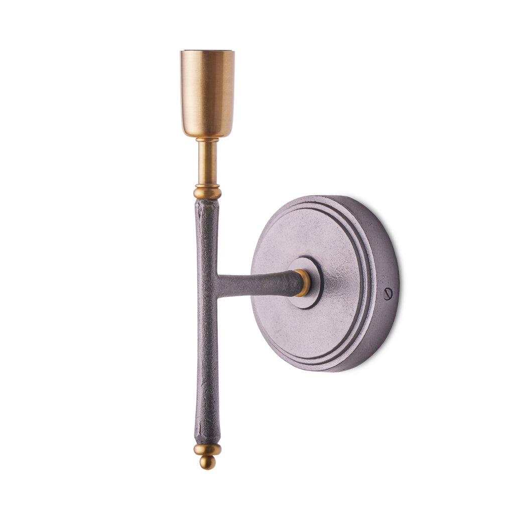 Twiglet Wall Fixture in Aluminium and Antiqued Brass