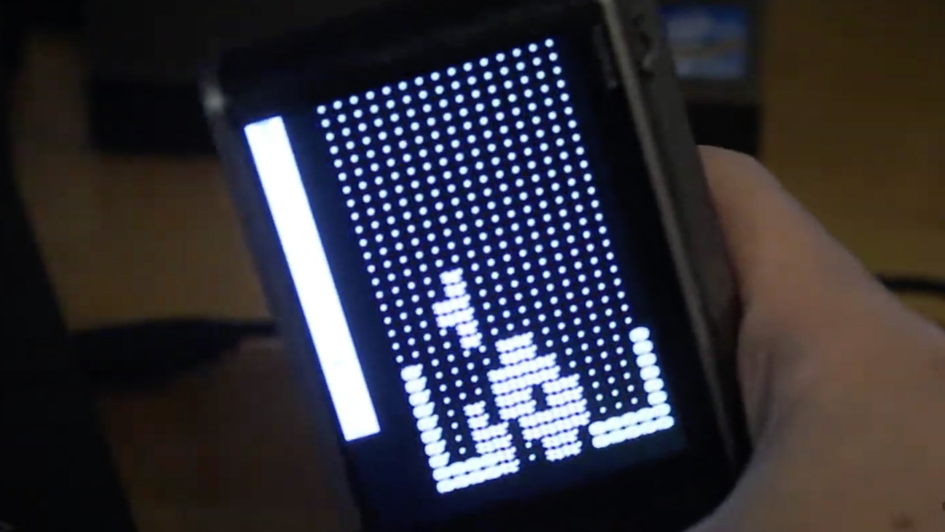 Screenshot from Daniel Cook video of Tetris running on Fujifilm XF1