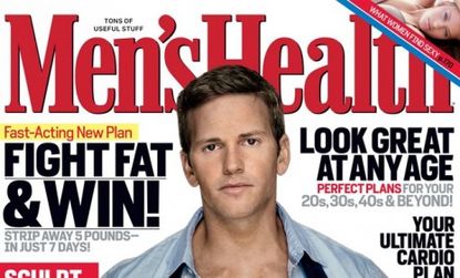 Rep. Aaron Schock (R-Ill.) seems to have broken out of his shell, showing off his bare chest and abs on the June cover of Men's Health.