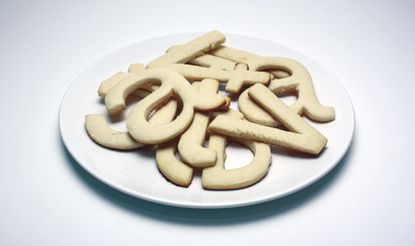 Alphabetical shaped cookies