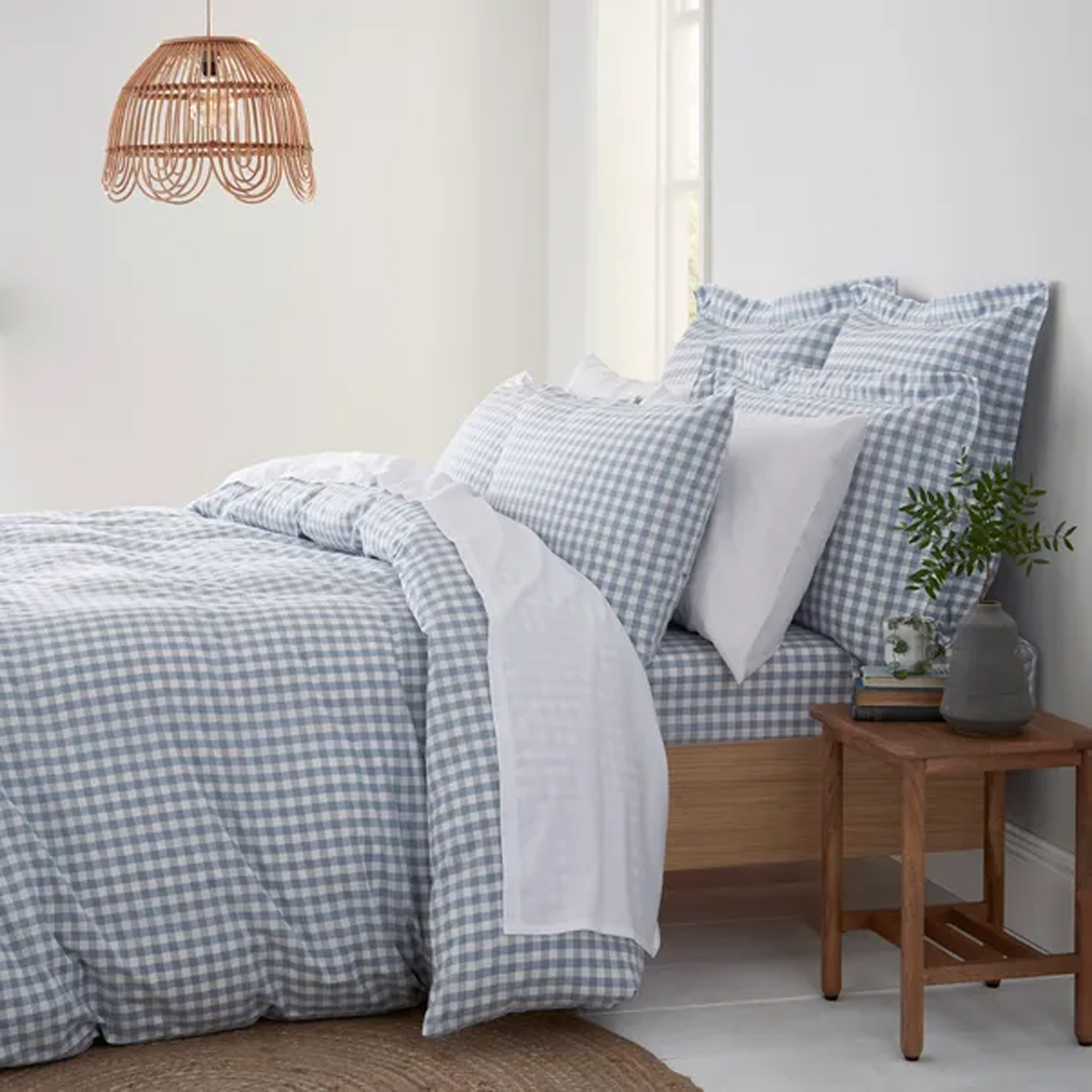 Dunelm, Portloe Woven Gingham Duvet Cover & Pillowcase Set