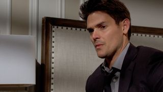 Mark Grossman as Adam in deep thought in The Young and the Restless