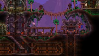 best survival games: a cross section of a temple and its base level
